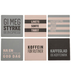 Glassbrikke keramikk Kaffe 10cm 6ass Display 36stk