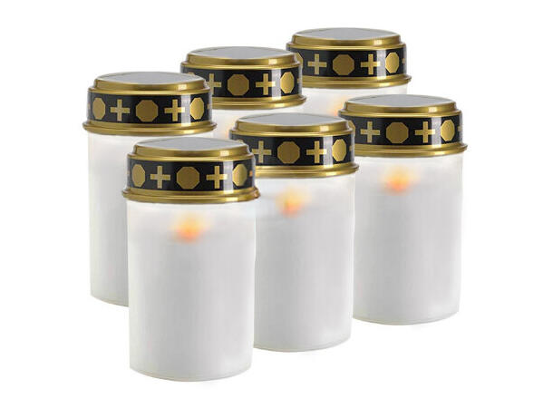Gravlykt LED 6,5x12cm 12stk i display Med timer 2xC Batteri ikke inkludert 