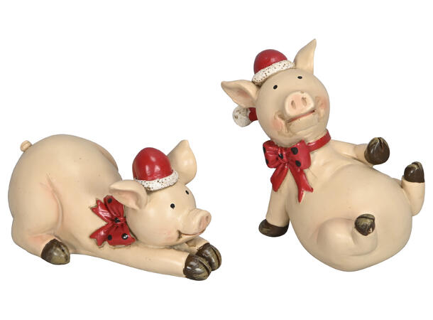 Gris liggende m/nisselue 7-8cm 2ass 5,5x6,5cm 5x8x4cm 