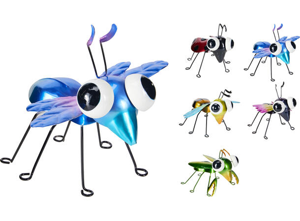 Hagedekor insekt metall 14x16cm 5ass 