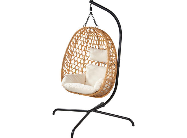 Hengestol rotting naturfarge inkl. puter 105x195cm, kurv: 92x59x106cm, inkl puter 