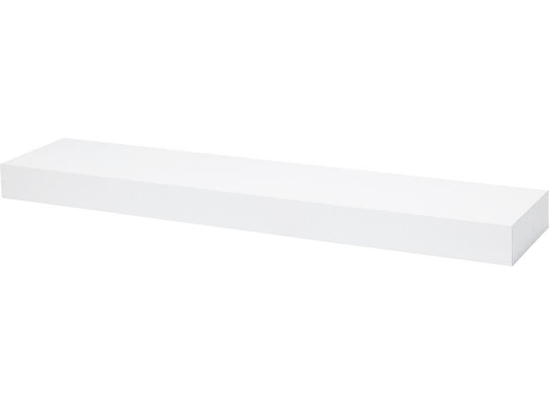 Hylle MDF hvit m/LED-lys 60x40x12,5cm Batteri 2xAA ikke inkl 