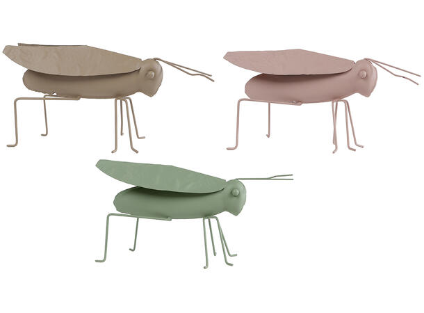 Insekt pastell metall 19x6x12cm 3ass 