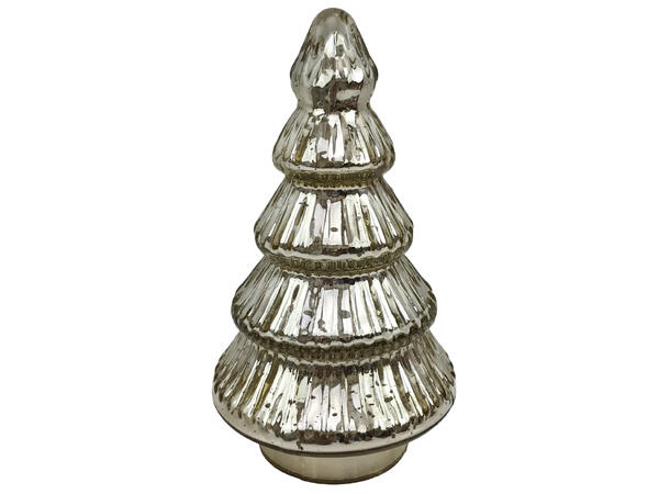 Juletre antikkgull glass 11x11x19cm 