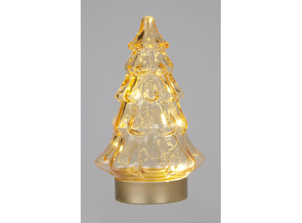 Juletre glass varmhvit LED 19cm 3ass Display 12stk Batteri 2xLR44 inkl. 