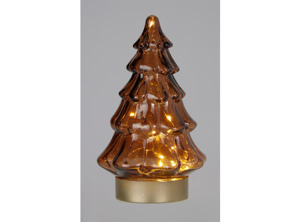 Juletre glass varmhvit LED 19cm 3ass Display 12stk Batteri 2xLR44 inkl. 