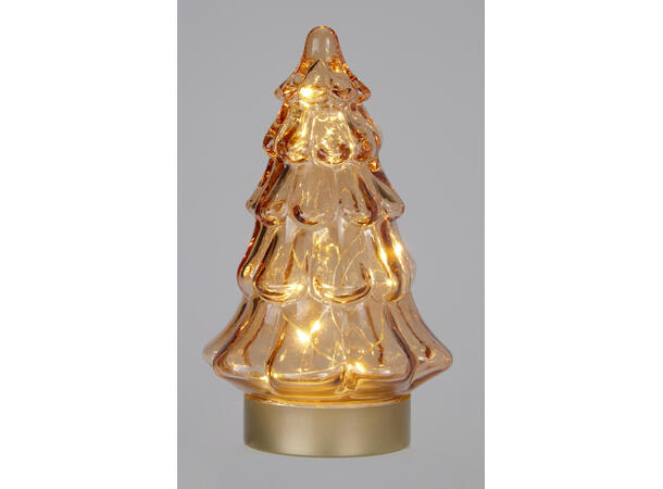 Juletre glass varmhvit LED 19cm 3ass Display 12stk Batteri 2xLR44 inkl. 