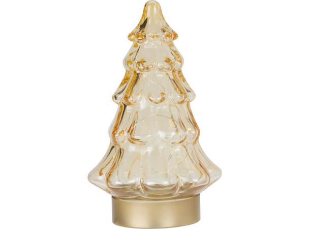 Juletre glass varmhvit LED 19cm 3ass Display 12stk Batteri 2xLR44 inkl. 