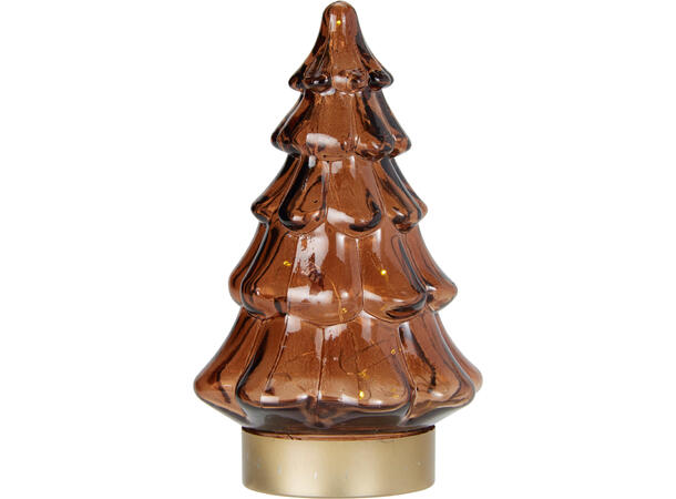 Juletre glass varmhvit LED 19cm 3ass Display 12stk Batteri 2xLR44 inkl. 