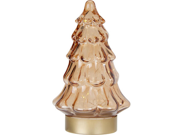 Juletre glass varmhvit LED 19cm 3ass Display 12stk Batteri 2xLR44 inkl. 