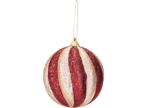 Juletrekule rund burgunder 10cm 2ass Display 12stk Julekuler av polyfoam 