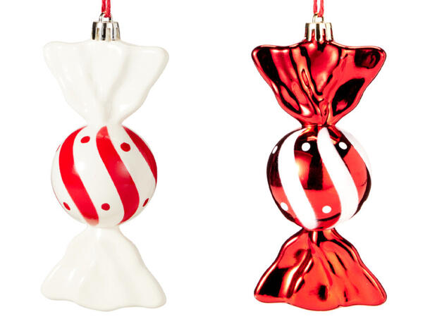 Juletrepynt drops henge plast 13cm 2ass Display 30stk 