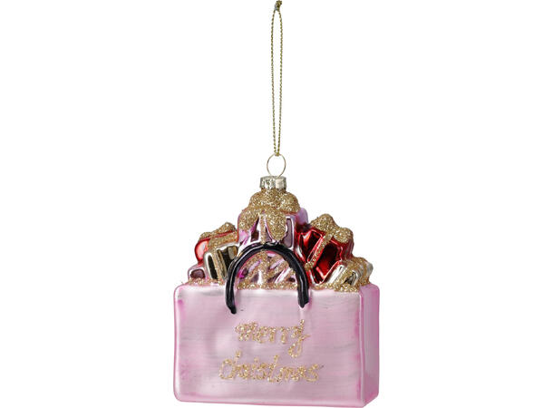 Juletrepynt gavepose glass 9,6cm 6ass Display 12stk 