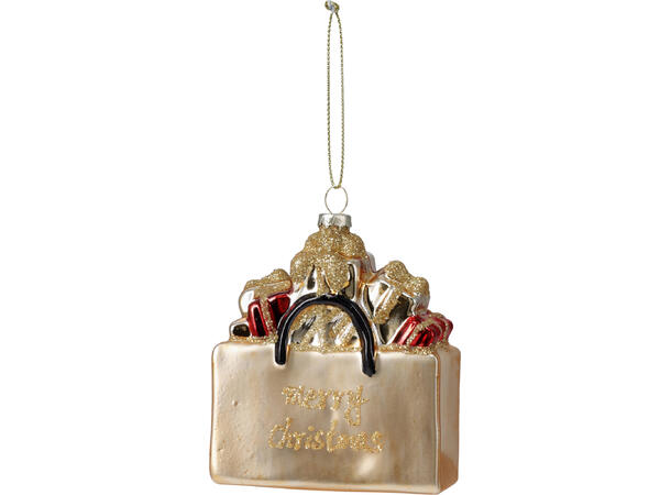 Juletrepynt gavepose glass 9,6cm 6ass Display 12stk 