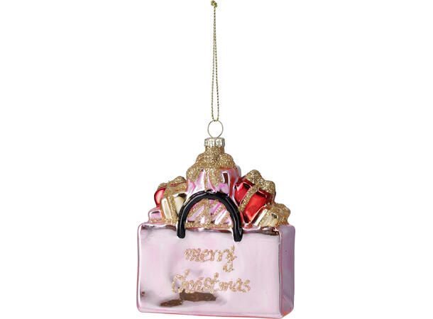 Juletrepynt gavepose glass 9,6cm 6ass Display 12stk 