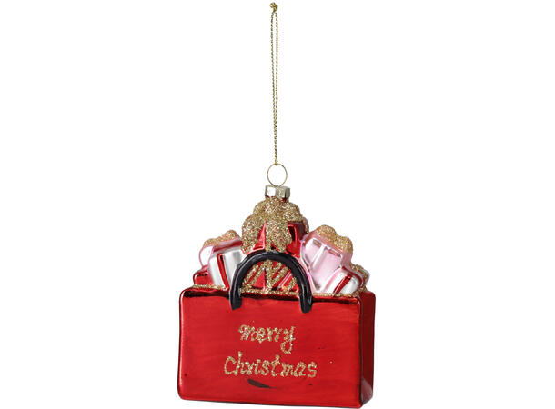 Juletrepynt gavepose glass 9,6cm 6ass Display 12stk 