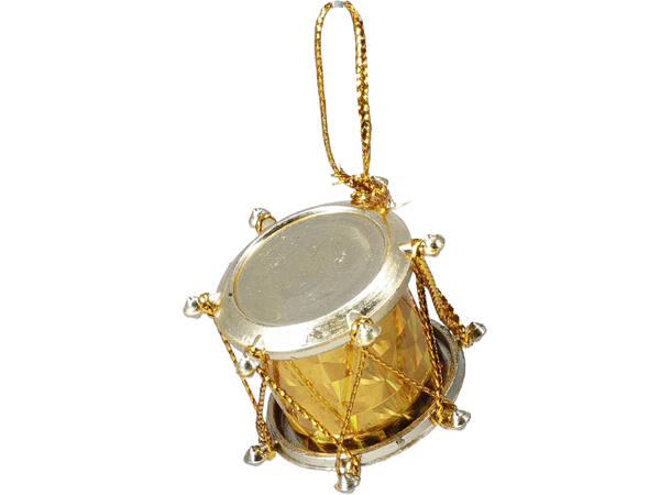 Juletrepynt gull/rød sett med 24 deler Kongler Trommer Stjerner 