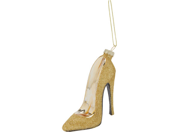 Juletrepynt høyhæl sko glass 12cm 4ass Display 12 stk 