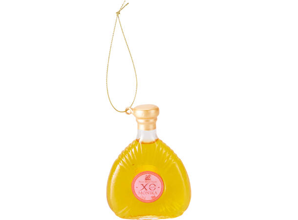 Juletrepynt likørflaske glass 10cm 3ass Display 12stk 