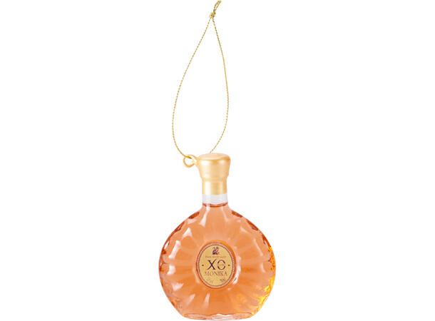 Juletrepynt likørflaske glass 10cm 3ass Display 12stk 