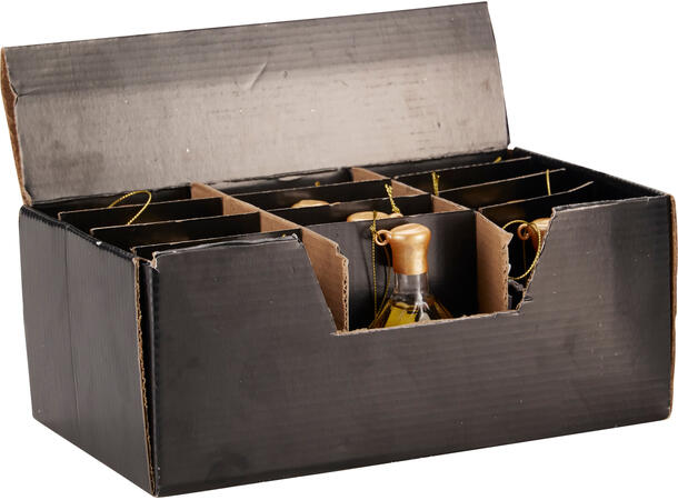 Juletrepynt likørflaske glass 10cm 3ass Display 12stk 