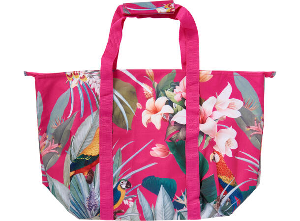 Kjølebag blomster polyester 22l 3ass 56x34x17cm Rosa, gul og grønn-farger 