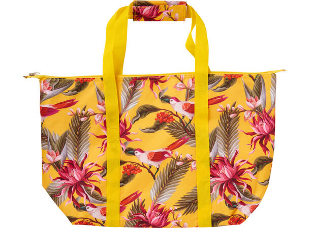 Kjølebag blomster polyester 22l 3ass 56x34x17cm Rosa, gul og grønn-farger 