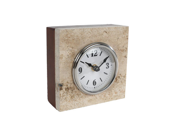 Klokke rund taupe metall 20x7x18cm 