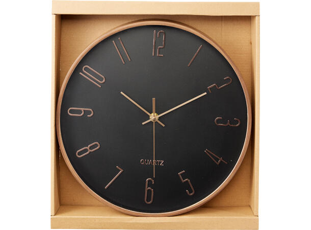 Klokke sort m/trefarget kant dia:30cm 