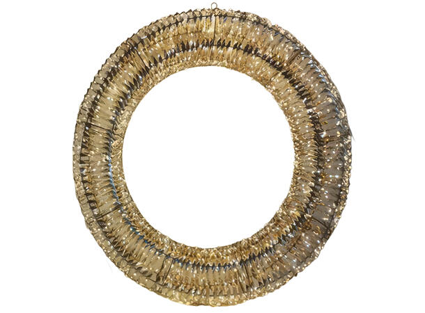 Krans 1400 LED pærer gull metall 90cm IP44 24V/6W 5m ledning Timer 6/18 