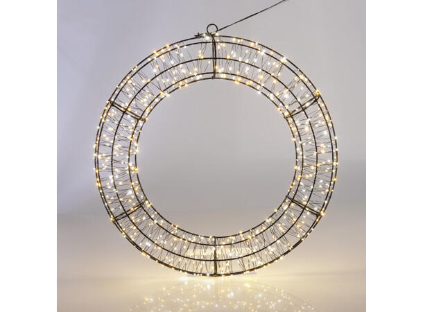 Krans LED Lysring 720 pærer 50cm dimbar IP44 Dimmer Timer 6/18t 