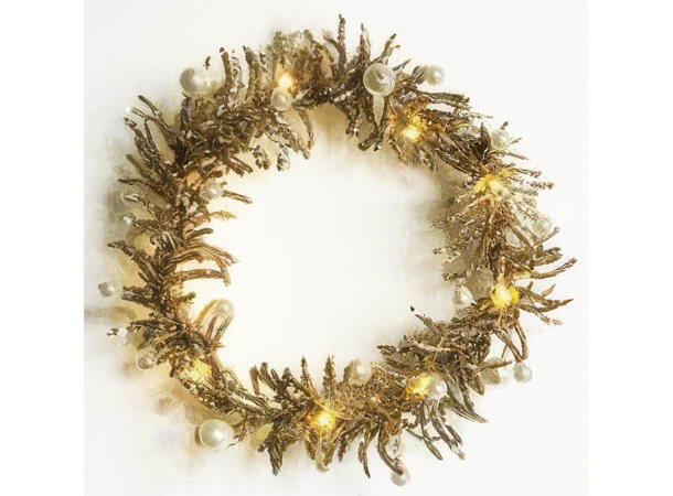 Krans blader gull 17cm Forpk 12stk 