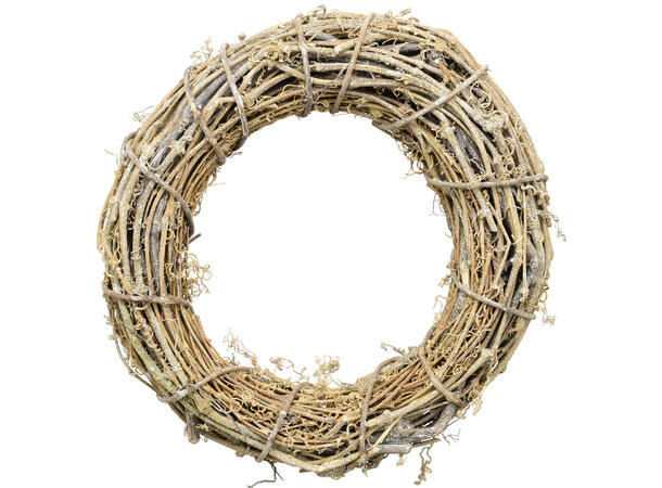 Krans natur m/vasket finish 32x32x8cm 