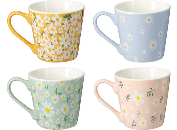 Krus blomsterdesign 7cm 200ml 4ass 