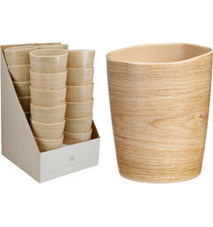 Krus melamin tredekor 9x10,5cm 450ml Display 24stk