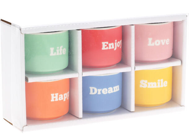 Krus porselen 7x7,5cm 180ml 6stk 