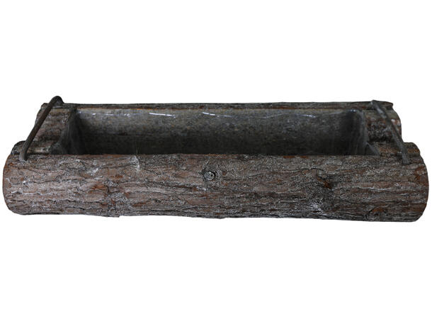 Kurv blomsterpotte tre m/plast 45x16x9cm 