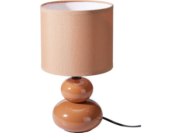Lampe keramikk brun m/skjerm h:29,5cm Forpk 6stk Lyspære E14 Max 40W 