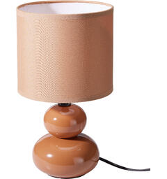Lampe keramikk brun m/skjerm h:29,5cm Forpk 6stk Lyspære E14 Max 40W