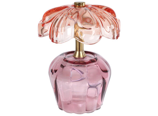 Lampe palme LED glass 11x11x15cm 4ass Forpakning: 12stk 