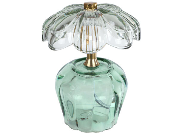 Lampe palme LED glass 11x11x15cm 4ass Forpakning: 12stk 