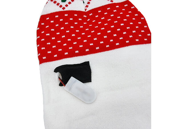 Lue Rød/hvit Akryl Merry Onesize m/LED Forpk 6stk Batteri CD2032 inkl 