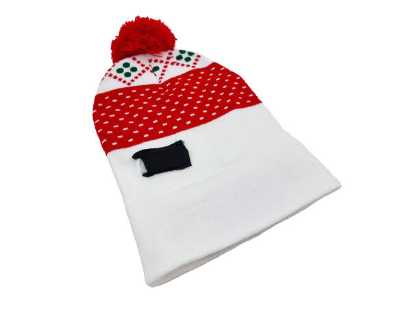 Lue Rød/hvit Akryl Merry Onesize m/LED Forpk 6stk Batteri CD2032 inkl 