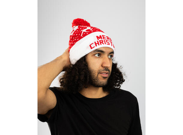 Lue Rød/hvit Akryl Merry Onesize m/LED Forpk 6stk Batteri CD2032 inkl 