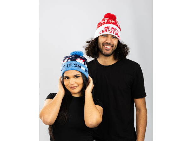 Lue Rød/hvit Akryl Merry Onesize m/LED Forpk 6stk Batteri CD2032 inkl 