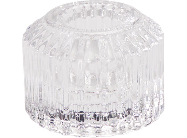 Lysestake glass klar 5,3x5,3x4cm Display 16 stk 