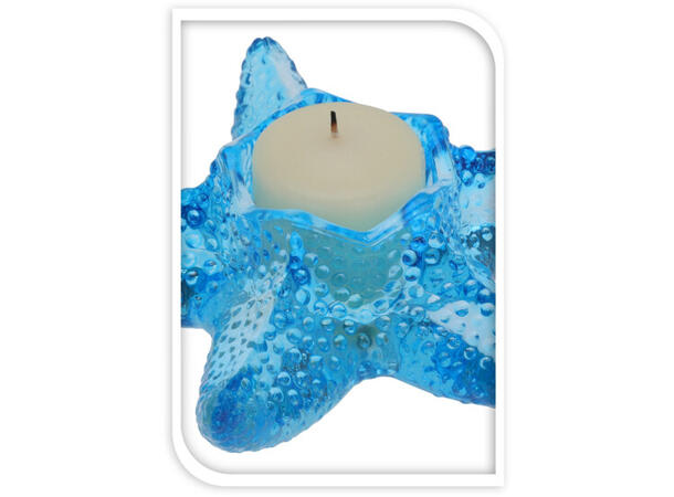 Lysestake sjøstjerne glass 13,5x4cm 3ass Forpakning: 24stk 