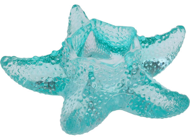 Lysestake sjøstjerne glass 13,5x4cm 4ass 