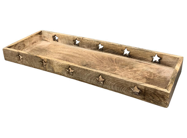 Lysfat mangotre m/stjerner 50x4,5x17cm 