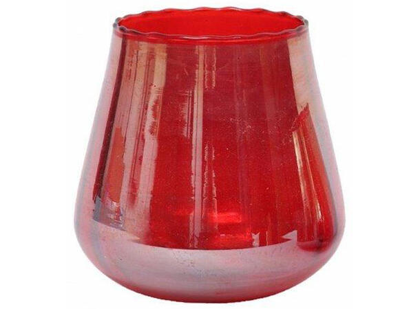 Lysglass Vitreous rødt glass 16x16x16cm 